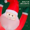 Outsunny 7FT Hanging Christmas Inflatable Santa with Dog, Christmas Blow Up Decoration with Built-in LED Lights for Garden