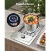 Single Grilling Side Burner, 15,000BTU Liquid Propane Side Burner for Outdoor Kitchen, Convertible to Natural Gas