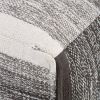Naya 16 inch Wide Cube Pouf in Black/Grey Handwoven Cotton