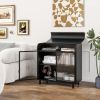 Modern Sideboard Buffet Cabinet with Tempered Figured Glass Doors, Flip Top, Inner Shelves, Metal Frame Storage Console for Dining Room, Kitchen