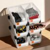 Plastic Stackable Storage Bins, 14.8 x 8.5 x 7.1 inch (6 Pack), Plastic Containers for Organizing & Storage Bins for Closet, Garage, Small Parts
