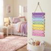 Inspirational Girl Wooden Wall Decor Rainbow Butterfly Girls Motivational Wall Art Room Decor Wooden Hanging Sign Decorations for Bedroom Nursery Clas