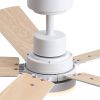 52 in. Integrated LED Farmhouse Indoor/Outdoor White Smart Ceiling Fan with Remote Control