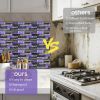 24 Sheets Peel and Stick Backsplash Marble Wall Tiles Waterproof Oilproof Purple Glossy Imitation Stone brick wall stickers PVC Shower Wall Panels for