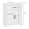 Bathroom Storage, Bathroom Cabinet with 2 Doors, Adjustable Shelves for Living Room Kitchen, 23.6"x11.8"x29.5", White