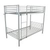 [NEW CODE: 72358270]Iron Bed Bunk Bed with Ladder for Kids Twin Size Gray