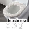 2 Pcs Khaki Checkered Toilet Seat Cover Pads Winter Knit Stretchable Toilet Seat Cushion Mat Toilet Seat Warmer