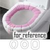 2 Pcs Pink Heart Knit Toilet Seat Cover Pads Winter Stretchable Toilet Seat Cushion Mat Toilet Seat Warmer