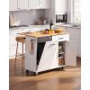 Kitchen Island Cart with Storage, 46.06 in Wide Mobile Rolling Storage Island on Swivel Wheels, with Drawer, Storage Cabinet, Drop Leaf