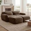 80''Soft Plush Fabric,Boneless Sofa,No Assembly Required,Bottom Anti-Slip Design With Chaise,Deep Seat Design