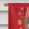 Silky Terrier Holiday Christmas House Flag Large Porch Sleeve Pole Decorative Outside Yard Banner Artwork Wall Hanging, Polyester, House Size, Multico