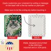 British Longhair Cat By the Christmas Tree Porcelain Ornament Christmas Tree Hanging Decorations for Home Christmas Holiday, Rectangle, Gift