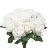 Artificial Flowers, 60 pcs Real Looking White Foam Fake Roses Bulk, White Faux Bridal Shower with Stems for DIY Wedding Bouquets