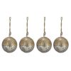 D4" Christmas Ball Ornaments, Wood Decorative Hanging Ball Christmas Tree Ornaments for Holiday Party Decorations, Set of 4