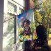 Dachshund Easter Egg Hunt House Flag Large Porch Sleeve Pole Decorative Outside Yard Banner Artwork Wall Hanging, Polyester, House Size, Multicolor