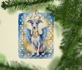 Whippet My Angel Porcelain Ornament Christmas Tree Hanging Decorations for Home Christmas Holiday, Rectangle, Gift, Multicolor
