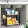 Bathroom countertop storage rack with basket, bathroom organizer shelf, vanity and skincare product storage rack, storage rack for bathroom, kitchen