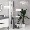 Kleankin 71" Tiny Cabinet for Bathroom, Small Toilet Paper Cabinet with Open Shelves, 2 Cabinets, Adjustable Shelves, Gray