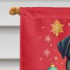 Black Pug Holiday Christmas House Flag Large Porch Sleeve Pole Decorative Outside Yard Banner Artwork Wall Hanging, Polyester, House Size, Multicolor