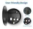 30 in Round Framed Mirror Medicine Cabinet, Black Iron & Aluminum Surface Mount Bathroom Storage Cabinet