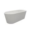 63 in. Solid Surface Freestanding Soaking Bathtub in Matte White