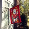 Samoyed Holiday Christmas House Flag Large Porch Sleeve Pole Decorative Outside Yard Banner Artwork Wall Hanging, Polyester, House Size, Multicolor