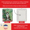 Manx Cat By the Christmas Tree Porcelain Ornament Christmas Tree Hanging Decorations for Home Christmas Holiday, Rectangle, Gift, Multicolor