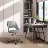 HOMCOM Executive Mid Back Office Chair Thick Padding High-End Gas Lift Sturdy Base Velvet Fabric Gray