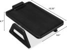 Acacia Wood Arm Table (15.35" D x 9.8" W x 5.7" H), Couch Arm Tray for TV Dinners, Remote, Foldable Armrest Organizer