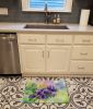 New Jersey Violet in Watercolor Memory Foam Kitchen Mat Machine Washable Anti-Fatigue Mat Cushion Comfort Bath Mat or Kitchen Rug