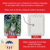 Aegean Cat By the Christmas Tree Porcelain Ornament Christmas Tree Hanging Decorations for Home Christmas Holiday, Rectangle, Gift, Multicolor