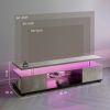 TV Stand for 55 Inch TV LED Gaming Entertainment Center Media Storage Console Table with Large Side Cabinet for Living Room (Grey+Black)