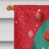Red Redbone Coonhound Holiday Christmas House Flag Large Porch Sleeve Pole Decorative Outside Yard Banner Artwork Wall Hanging, Polyester, House Size,