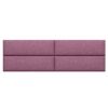 Jaxx Panelist Modern Padded Headboard â€“ Set of 4 Wall Mounted Panels (Each 11.25" x 38")- King, Plum Microvelvet