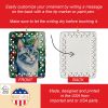 Ojos Azules Cat By the Christmas Tree Porcelain Ornament Christmas Tree Hanging Decorations for Home Christmas Holiday, Rectangle, Gift, Multicolor