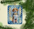 Beagle My Angel Porcelain Ornament Christmas Tree Hanging Decorations for Home Christmas Holiday, Rectangle, Gift, Multicolor