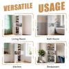 72" High White Steel Kitchen Pantry Storage Cabinet with Large Countertop, Adjustable Shelves and Hooks, Heavy-duty Modern Style Cabinet