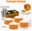 CANDLE IDEA 4 PCS Halloween Pumpkin LED Lights with Remote Timer Bright Flickering Battery Operated Jack-O-Lantern Electric Flameless Candles for Hall