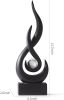 Modern Black Sculpture Decor: Flame Statue with Glass Ball Resin Abstract Art Figurines Unique Centerpiece for Living Room TV Stand Coffee Table Offic