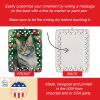 American Bobtail Cat By the Christmas Tree Porcelain Ornament Christmas Tree Hanging Decorations for Home Christmas Holiday, Rectangle, Gift