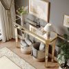 Mirror Console Table Vintage Wood Grain Carving Process Gorgeous and Noble for Entryway, Sofa Table,Living Room(48''W x 32.68''H x 14D,Gold)