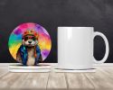 Hippie Animal Otter Large Sandstone Coasters Pack of 4 Absorbent Round Coasters Decor Gifts for Men or Women, 4 in, Multicolor