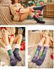 2 Pairs Thicken Knit Cozy Warm Fuzzy Slipper Socks With Non-slip Grippers, Santa and Christmas Tree
