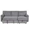 U_STYLE Upholstery Sleeper Sectional Sofa with Storage Bags and 2 cup holders on Arms