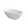 61 in. Solid Surface Freestanding Soaking Bathtub in Matte White