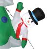 8ft with Snowman Santa Claus 3 Gift Boxes 9 String Lights