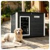 42.5" x 27" x 33.5" Outdoor Dog House with Sloped Asphalt Roof