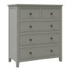 5 Drawers Solid Wood Chest, Gray(OLD SKU:WF288863AAG)