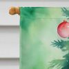 Li Hua Cat By the Christmas Tree House Flag Large Porch Sleeve Pole Decorative Outside Yard Banner Artwork Wall Hanging, Polyester, House Size, Multic