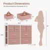8 Drawers Fabric Drawer Dresser, Clothes Storing, Strong TV Stand, for Bedrooms, Wardrobes, Entryways, and Living Rooms, Pink
